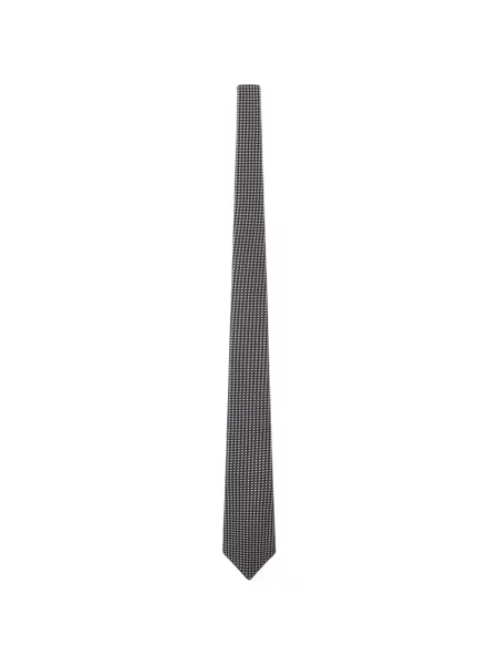 Cravată Tom Ford de mătase cu imprimeu geometric negru