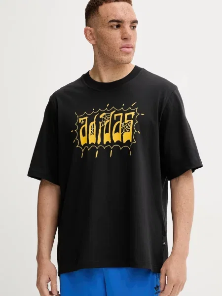 Тениска adidas Originals Distressed Oversized Te с принт черно