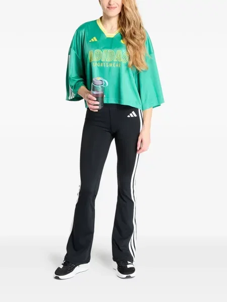 Geacă Adidas alergare din jerseu verde