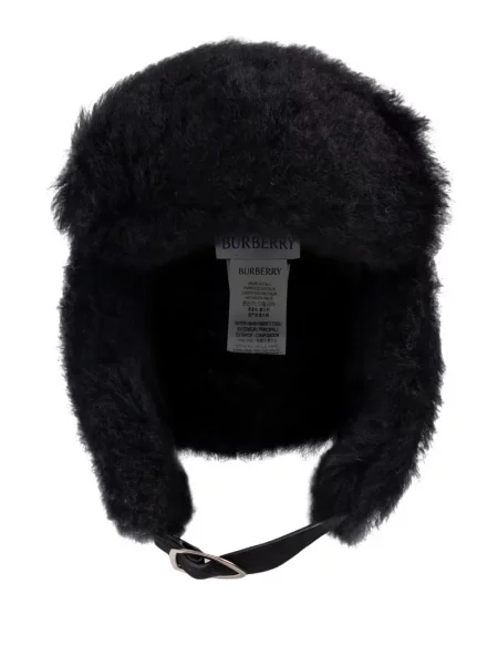 Căciulă Burberry de lână în carouri negru
