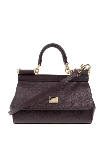 Geantă shopper Dolce & Gabbana din piele violet