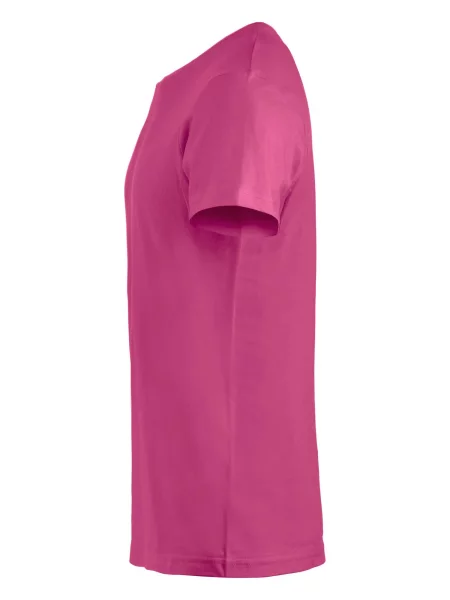 Clique Basic-T Junior T-shirt z bawełny ściągacz przy dekolcie – różowa
