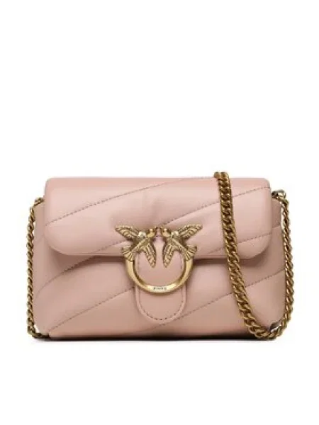 Pinko De piele geantă poștaș LOVE BABY PUFF C SHEEP NAPPA roz