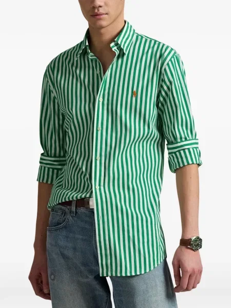 Tricou polo Polo Ralph Lauren cu autograf cu 5 buzunare în carouri gri