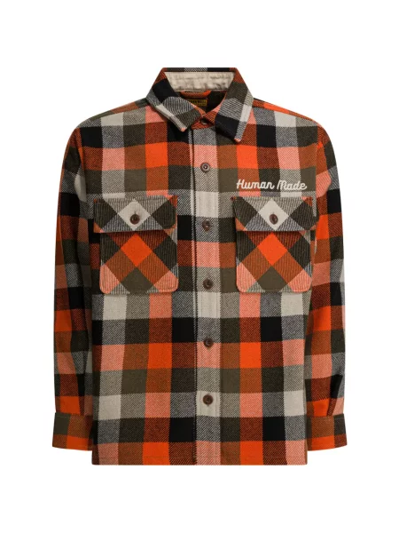 Palton Human Made în carouri portocaliu