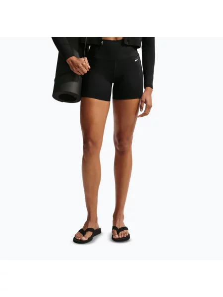 Шорти Nike One High Waisted Biker 5" black/black/white білі