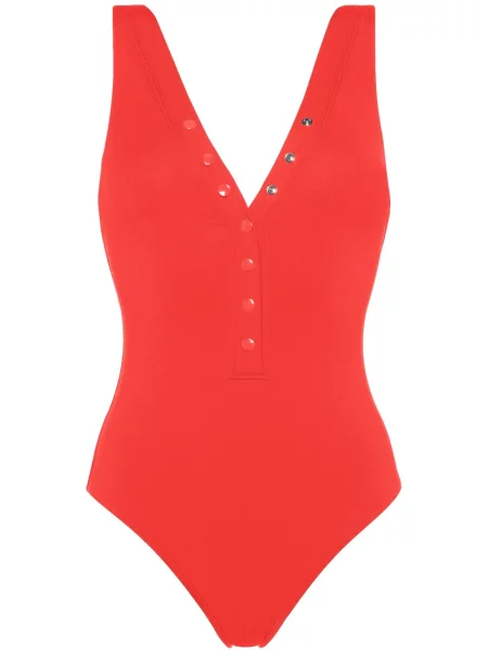 Бански Eres с V-образно деколте червено