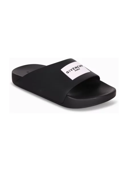 Klapki mules Givenchy z logo czarne