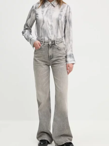 Дънки Sisley с висока талия сиво