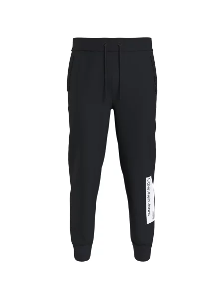 Spodnie Calvin Klein Jeans polarowe z logo czarne