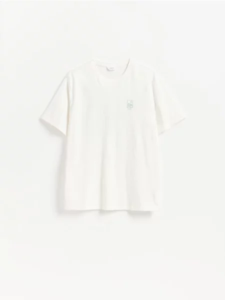 Reserved Tricou regular din crem