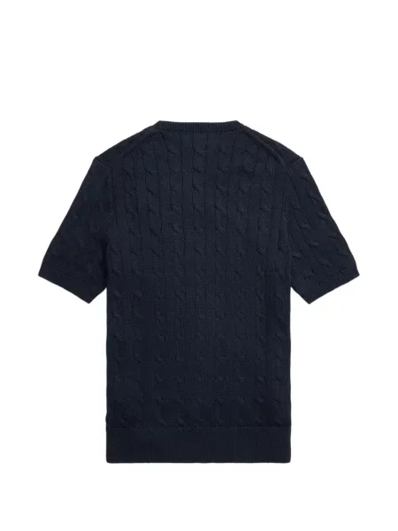 Fleece polo Polo Ralph Lauren με κέντημα με λαιμόκοψη v κόκκινο