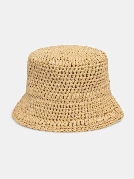 Weekend Max Mara kapelusz bucket pleciony AFRAGORE beżowy