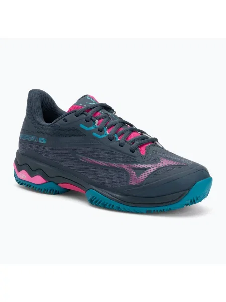 Női padel cipő Mizuno Wave Exceed Light 2 Padel midnight navy/ fuchsia purple/ enamel blue Wave Exceed Light 2 Padel W kék
