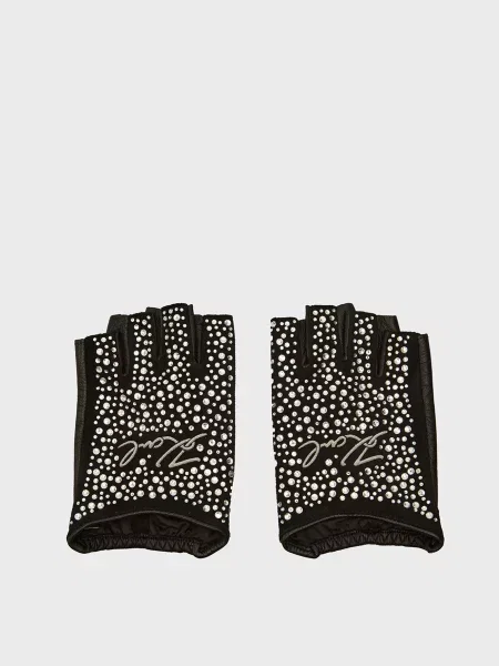 Кожаные перчатки Karl Lagerfeld черные