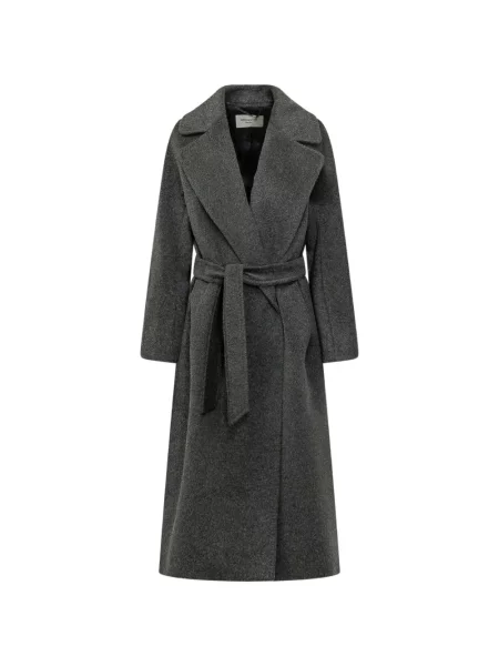 Cu centură palton Weekend Max Mara gri