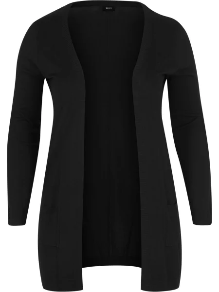 Zizzi Geacă tricotată MCARRIE' negru