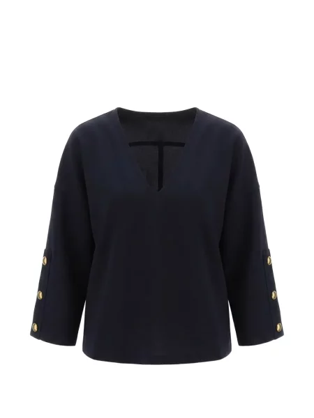 Top Max Mara cu decolteu în V albastru