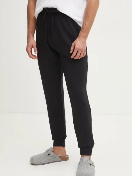 HUGO pantaloni de lounge cu imprimeu negru
