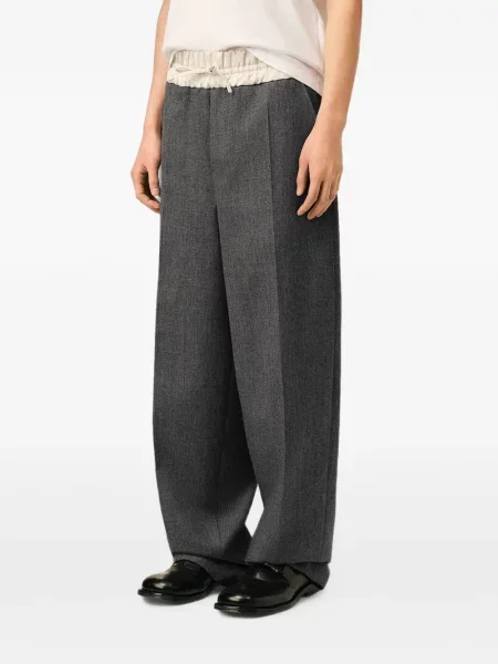 Pantaloni Ami Paris din satin gri