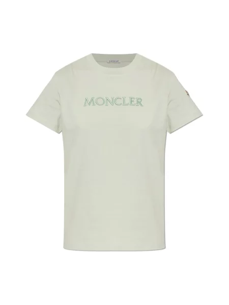 Haftowana koszulka Moncler zielona
