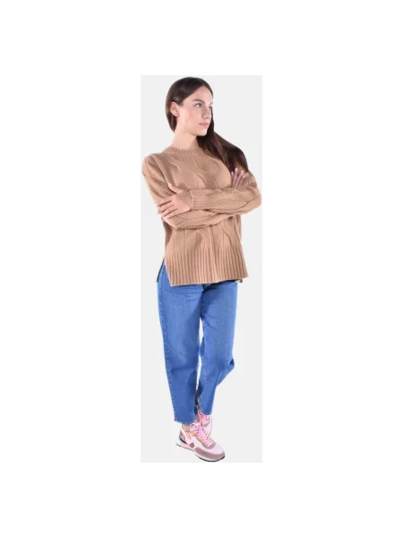 Sweter Kangra z kaszmiru brązowy