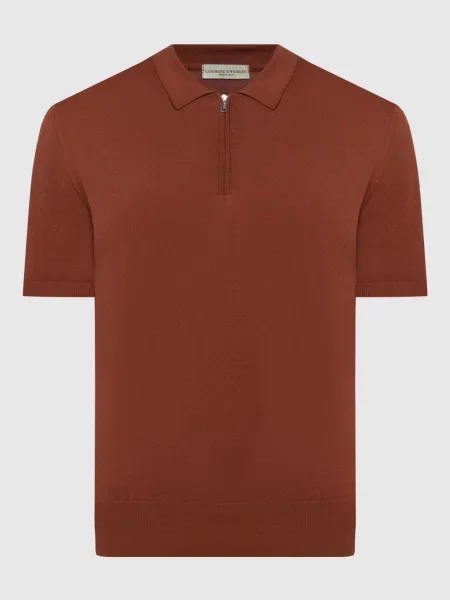 Поло з шовком Cashmere&whiskey коричневе
