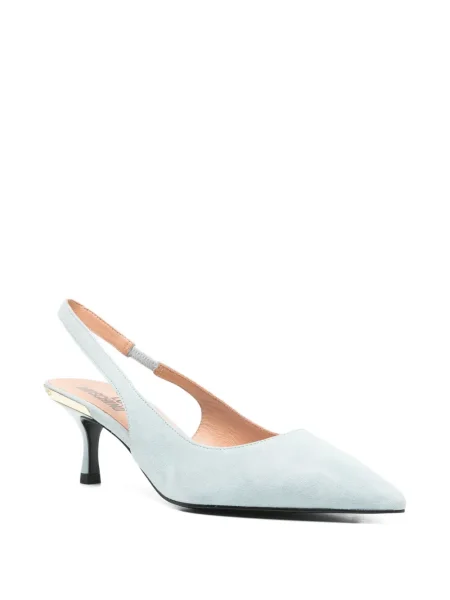 Pantofi cu toc Love Moschino din piele slingback albastru