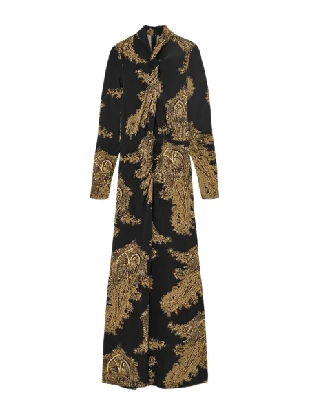 AllSaints Rochie MINA galben auriu negru