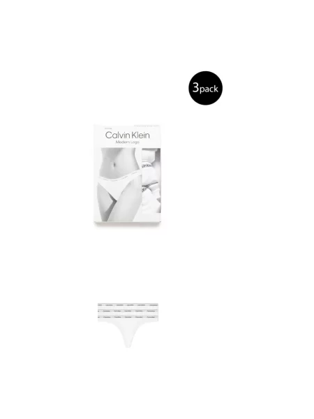 Calvin Klein Bielizna Kobieta L Wzorzyste Stringi 3 szt. biały