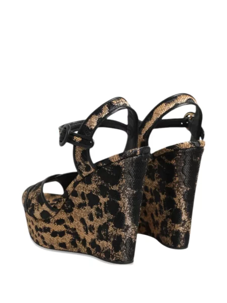 Сандали Dolce & Gabbana на платформе с принт с леопардов принт