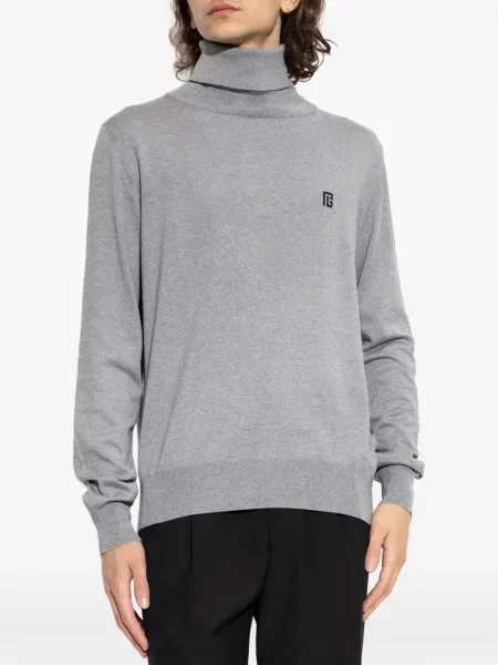 Pulover Balmain cu broderie gri