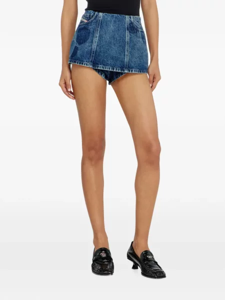 Pantaloni scurți din denim Diesel cu petice albastru