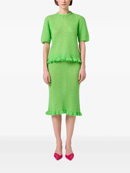 Fustă midi Msgm tricotate verde