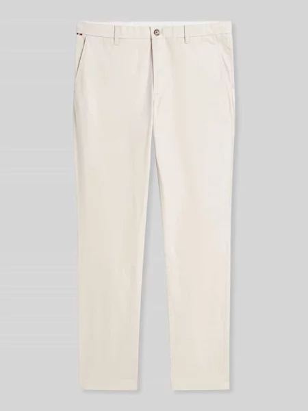 Chinos o kroju slim fit z mieszanki bawełny model BLEECKER' Tommy Hilfiger beżowe