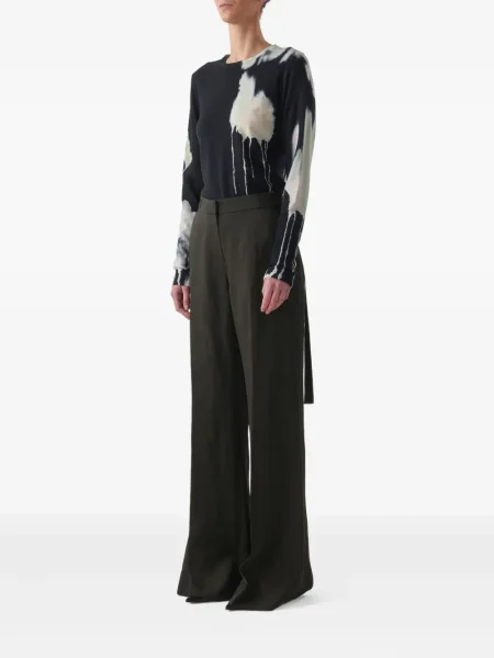 Pantaloni Jason Wu Collection cu crăpătură verde