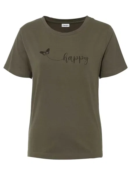 T-shirt z czystej bawełny zielona