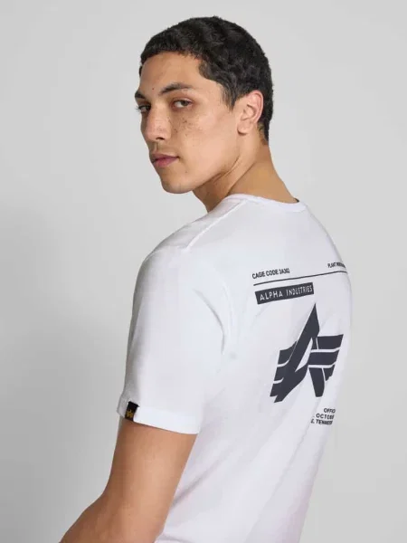 T-shirt z naszywką z logo Alpha Industries biała