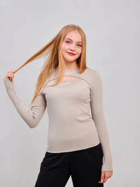 Дитячий Лонгслів SMIL бежевий