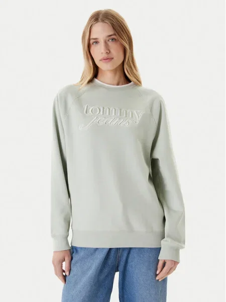 Суитчър Tommy Jeans с апликация зелено