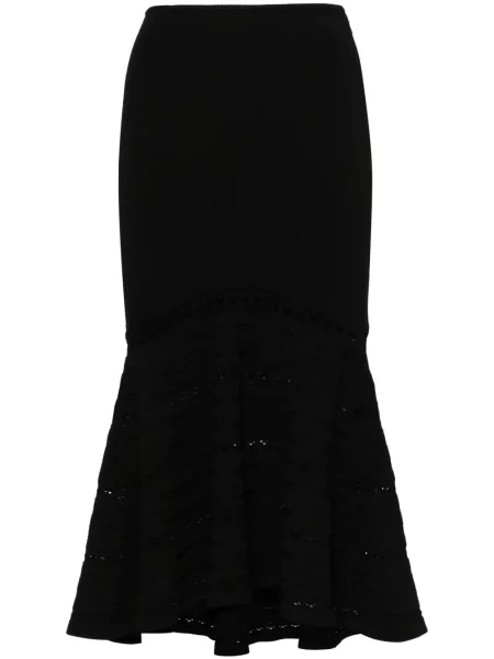 Fustă midi Victoria Beckham până la genunchi negru