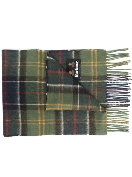 Fular Barbour în carouri cu autograf verde