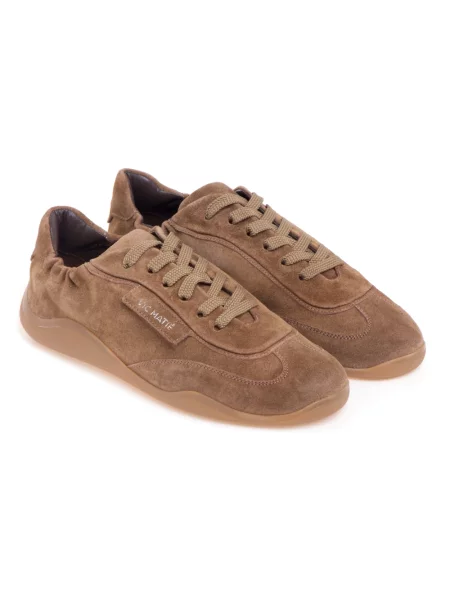 Sneakersy Vic Matie sznurowane zamszowe brązowe