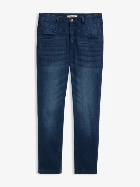 Jeansy skinny high waist cropped niebieskie