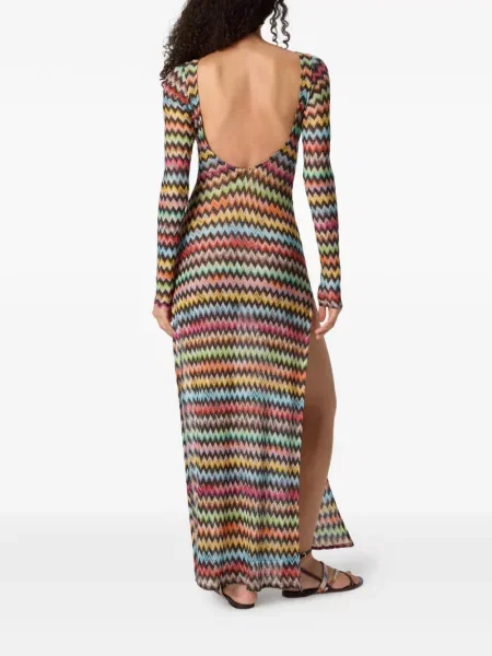 Rochie maxi Missoni lungă de costum maro
