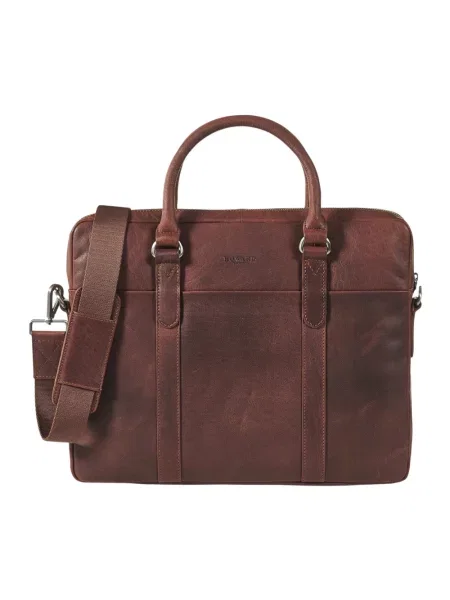 Torba na laptopa Howard London skórzana brązowa