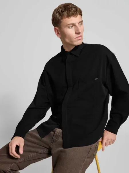 Koszula wierzchnia o kroju regular fit z dodatkiem model ‘Takinoma’ Don't Waste Culture czarna