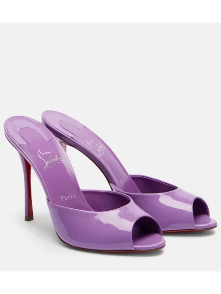 Usnjene lakirane mules Christian Louboutin vijolična