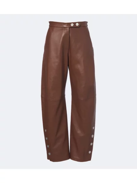 Pantaloni Sportmax din piele maro