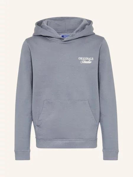 Jack&Jones Mikina S Kapucí Jornorrebro světle šedá bílá